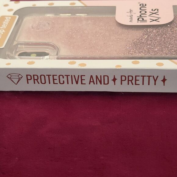 Fellowes Moving Pink Glitter Phone Case iPhone X/Xs 6ft Drop Tested Shockridge - Picture 4 of 4